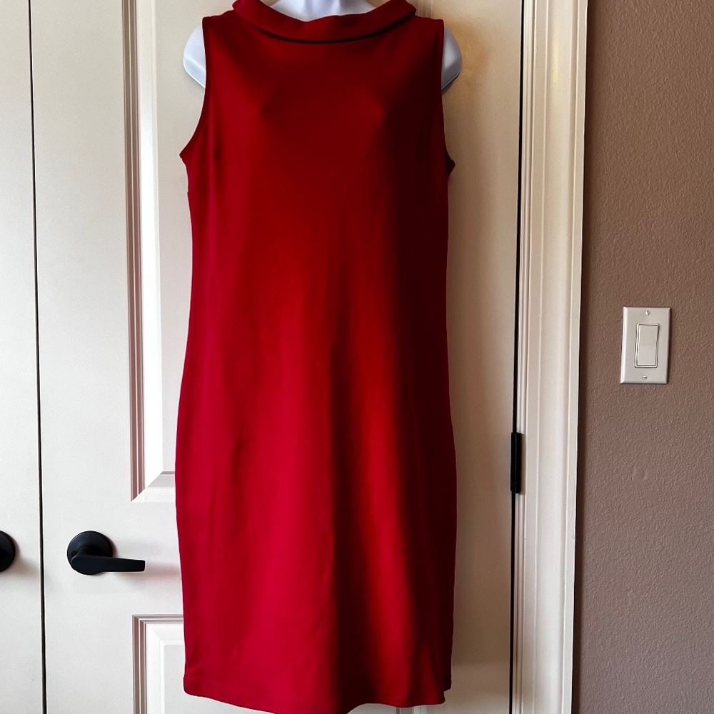 Talbots Red Sleeveless Sheath Dress size Medium